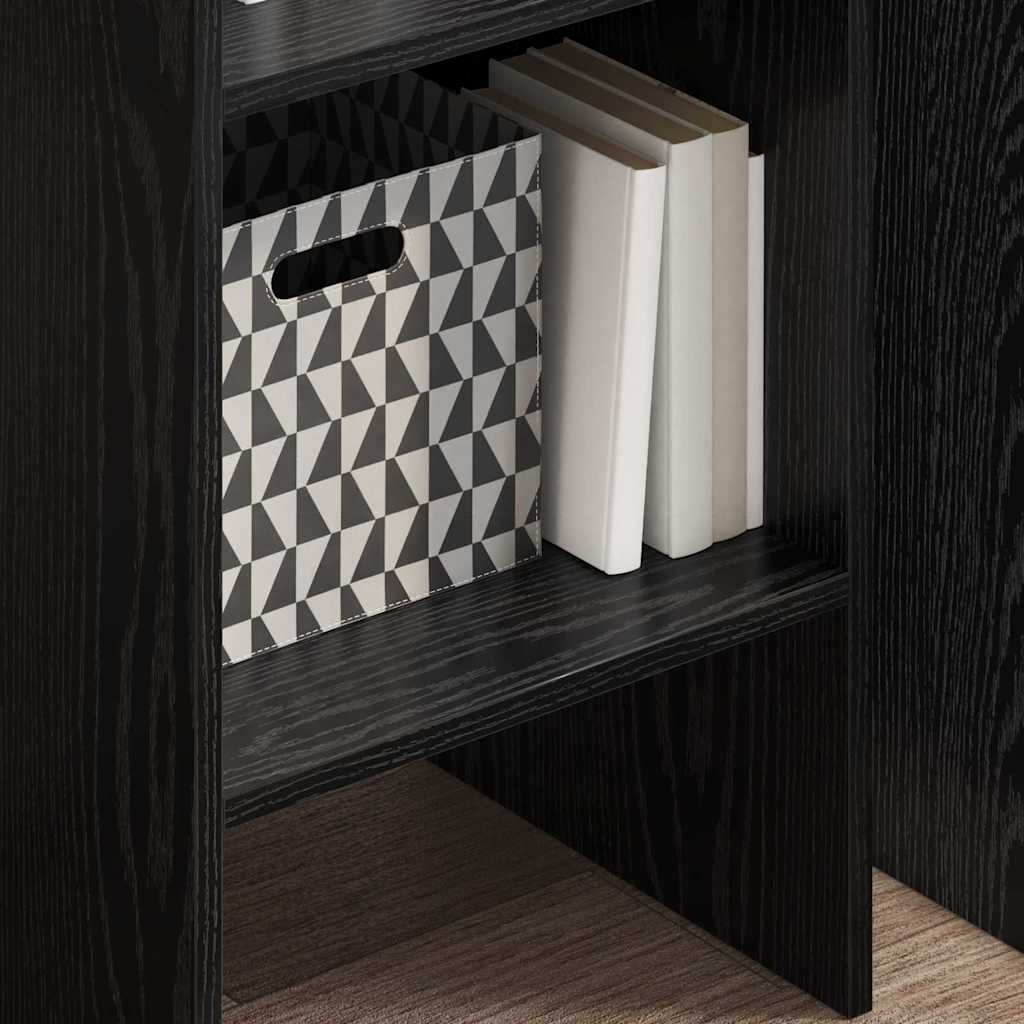 Book Cabinet Black Oak 40 x 35 x 180 cm Engineered Wood