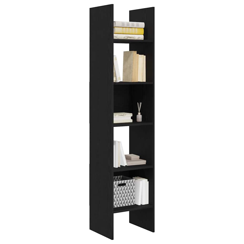 Book Cabinet Black Oak 40 x 35 x 180 cm Engineered Wood