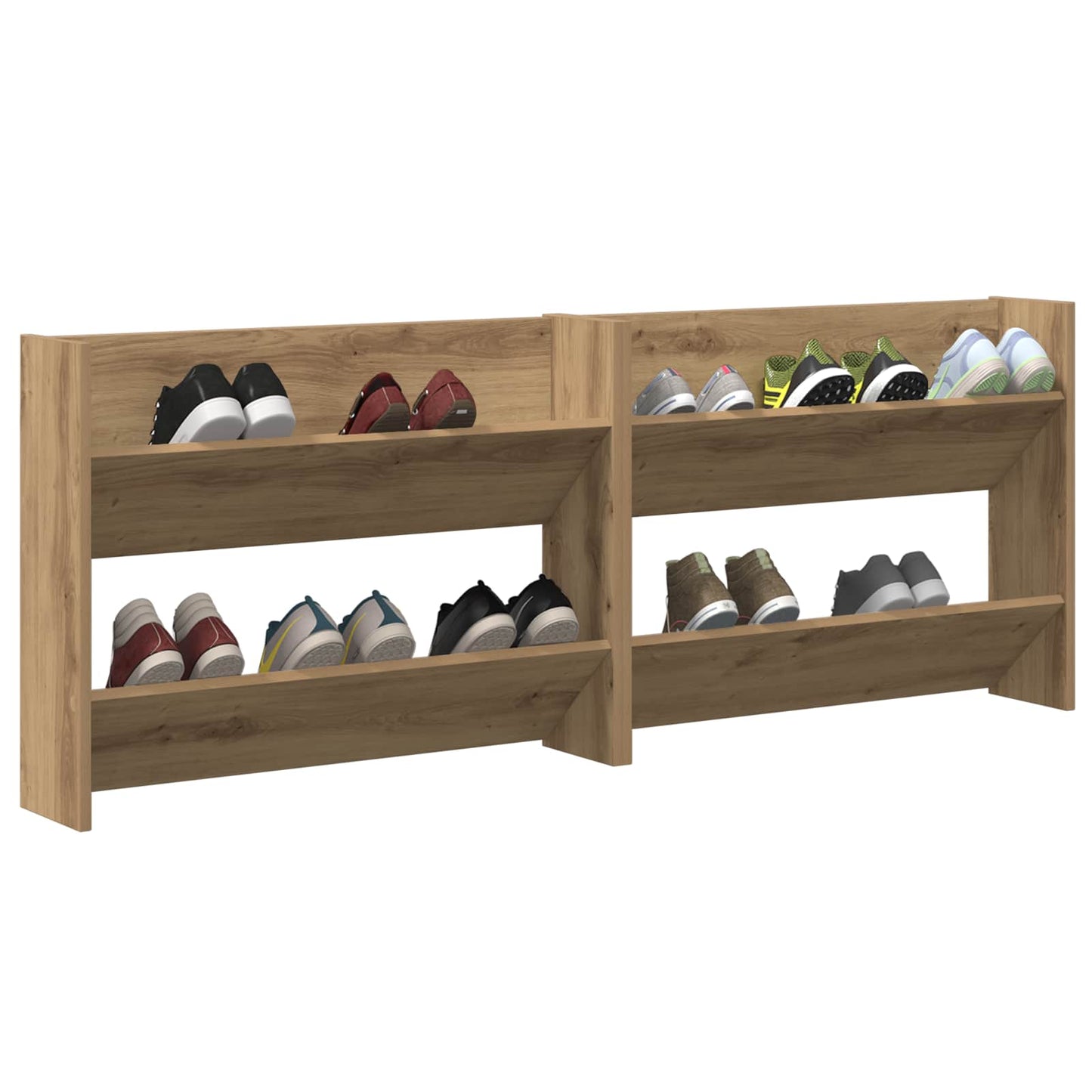 Shoe Cabinet 2 pcs Artisan Oak 81 x 18 x 60 cm Engineered Wood