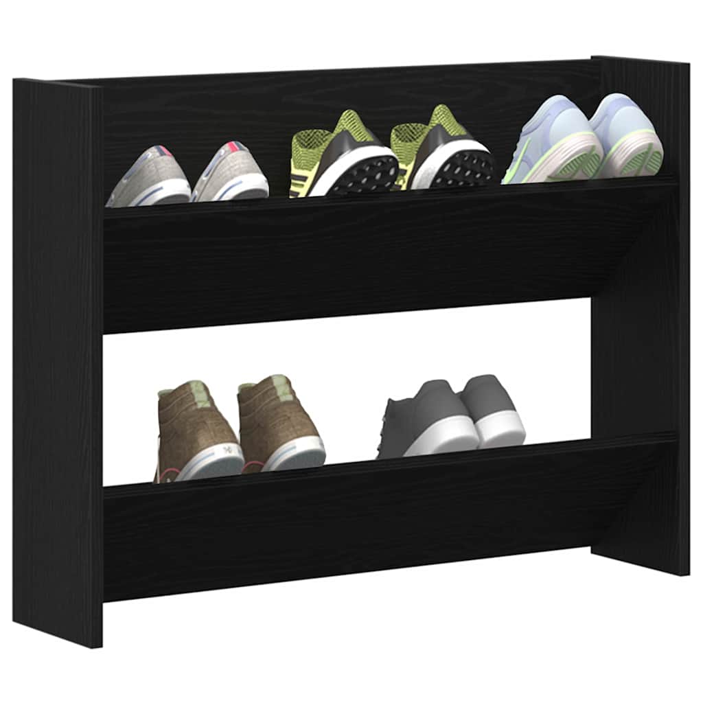 Shoe Cabinet 82 x 18 x 60 cm Engineered Wood Black Oak