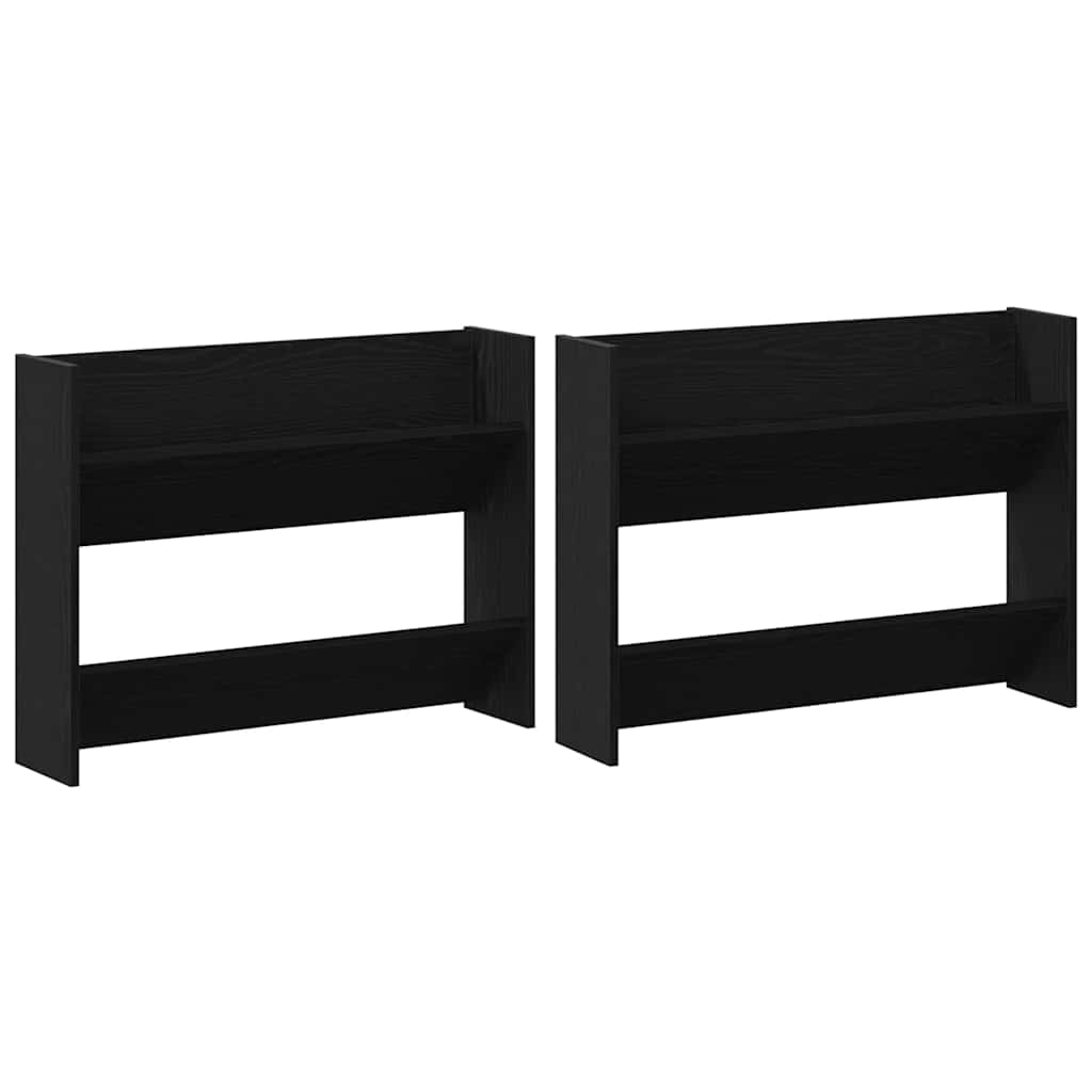 Shoe Cabinet 2 pcs Black Oak 83 x 18 x 60 cm Engineered Wood