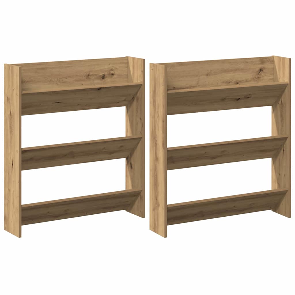 Shoe Cabinet 2 pcs Artisan Oak 85 x 18 x 90 cm Engineered Wood