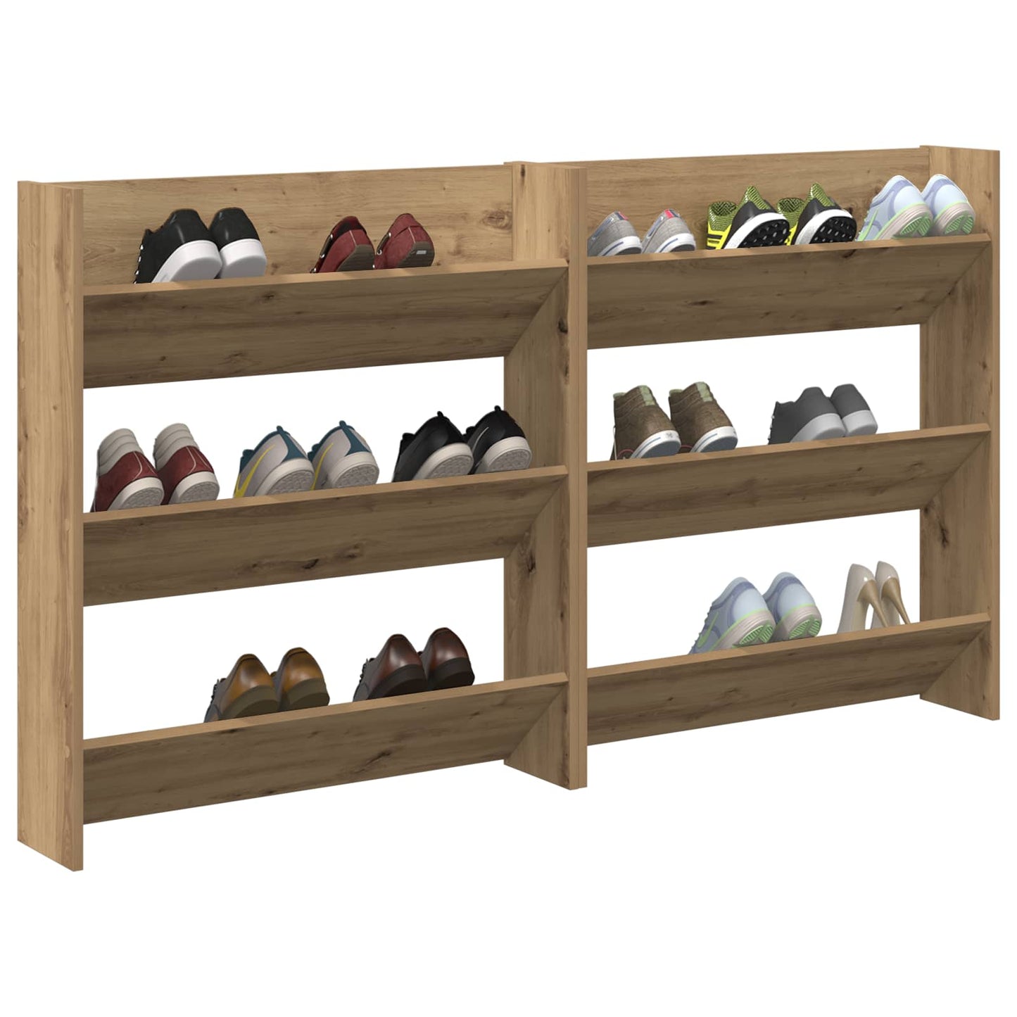 Shoe Cabinet 2 pcs Artisan Oak 85 x 18 x 90 cm Engineered Wood