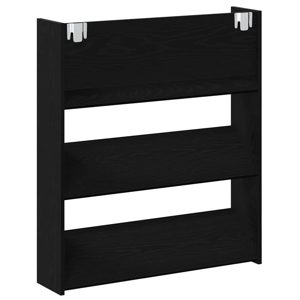 Shoe Cabinet 2 pcs Black Oak 86 x 18 x 90 cm Engineered Wood