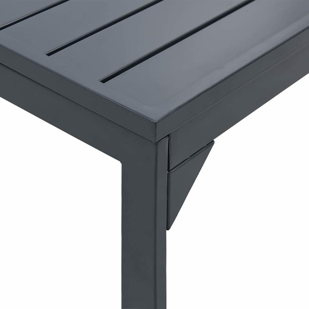 Outdoor Dinner Table Folding Anthracite 210 x 90 x 73 cm Steel
