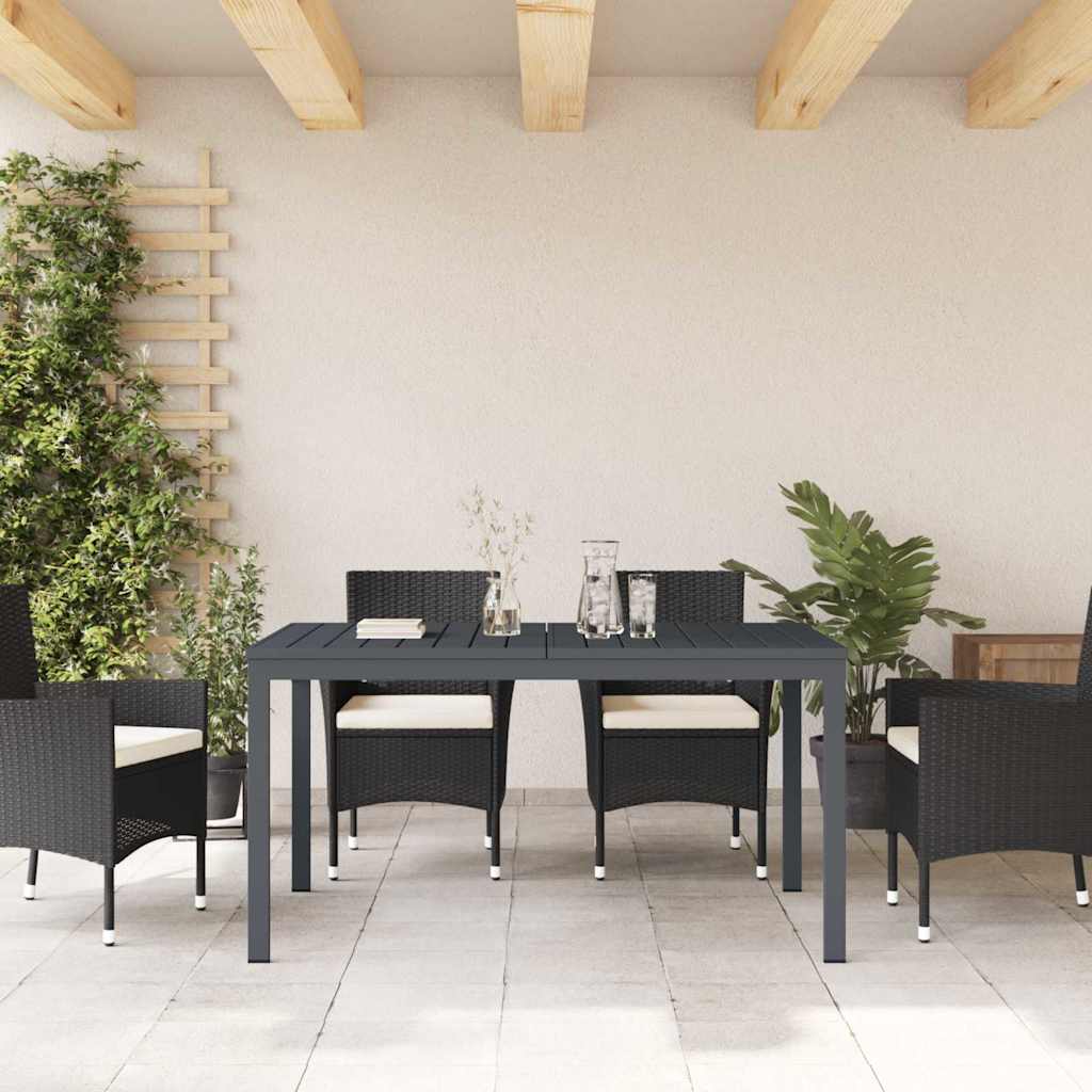 Outdoor Dinner Table Folding Anthracite 210 x 90 x 73 cm Steel