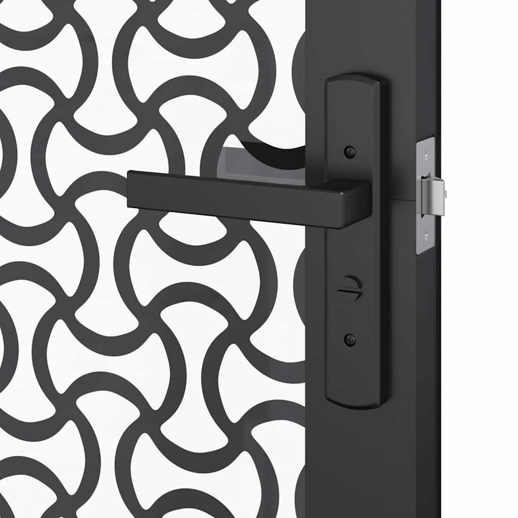 Glass Door Fretwork Black 93 x 3.5 x 201.5 cm Aluminium