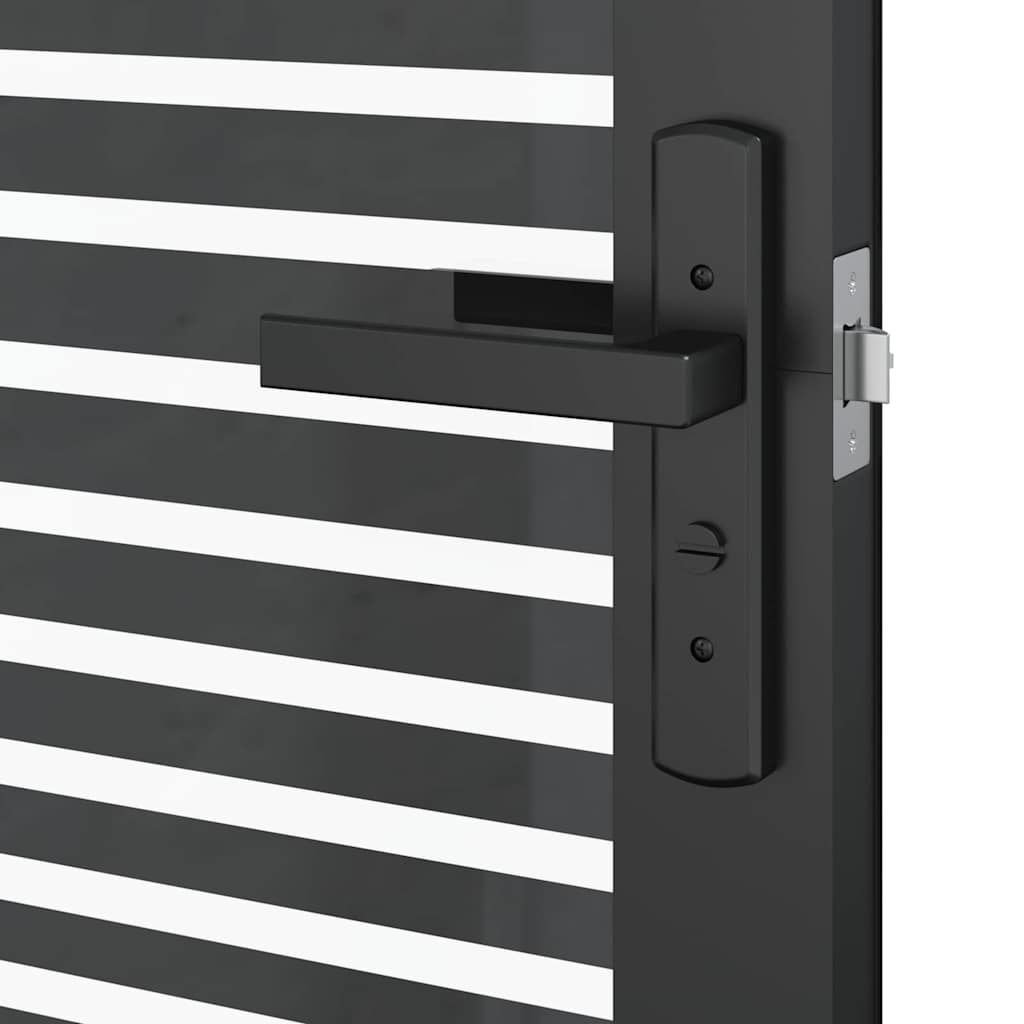Glass Door Striped Black 83 x 3.5 x 201.5 cm Aluminium