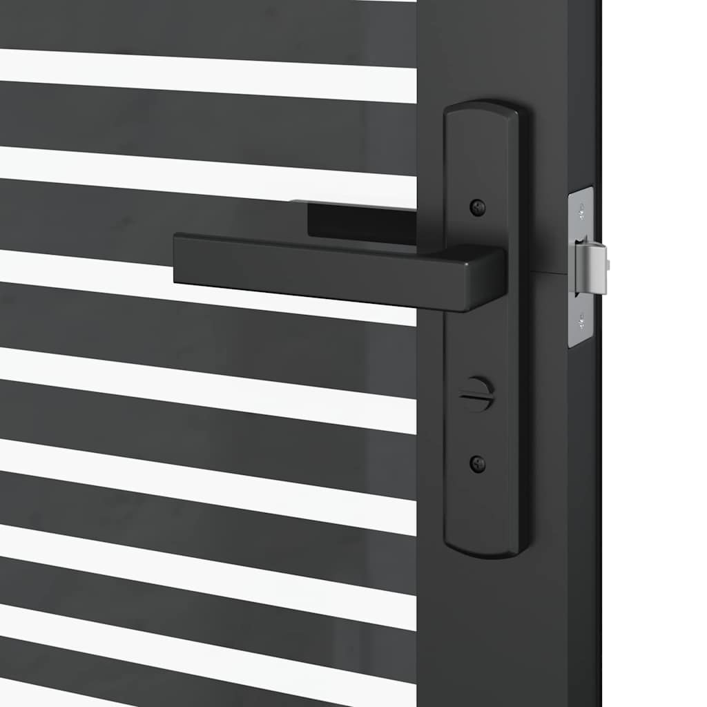 Glass Door Striped Black 93 x 3.5 x 201.5 cm Aluminium