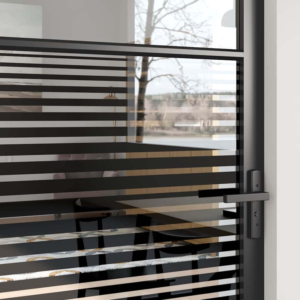 Glass Door Striped Black 93 x 3.5 x 201.5 cm Aluminium
