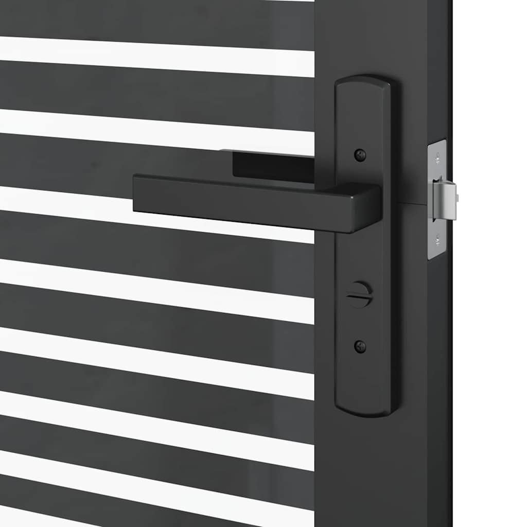 Glass Door Striped Black 102.5 x 3.5 x 201.5 cm Aluminium