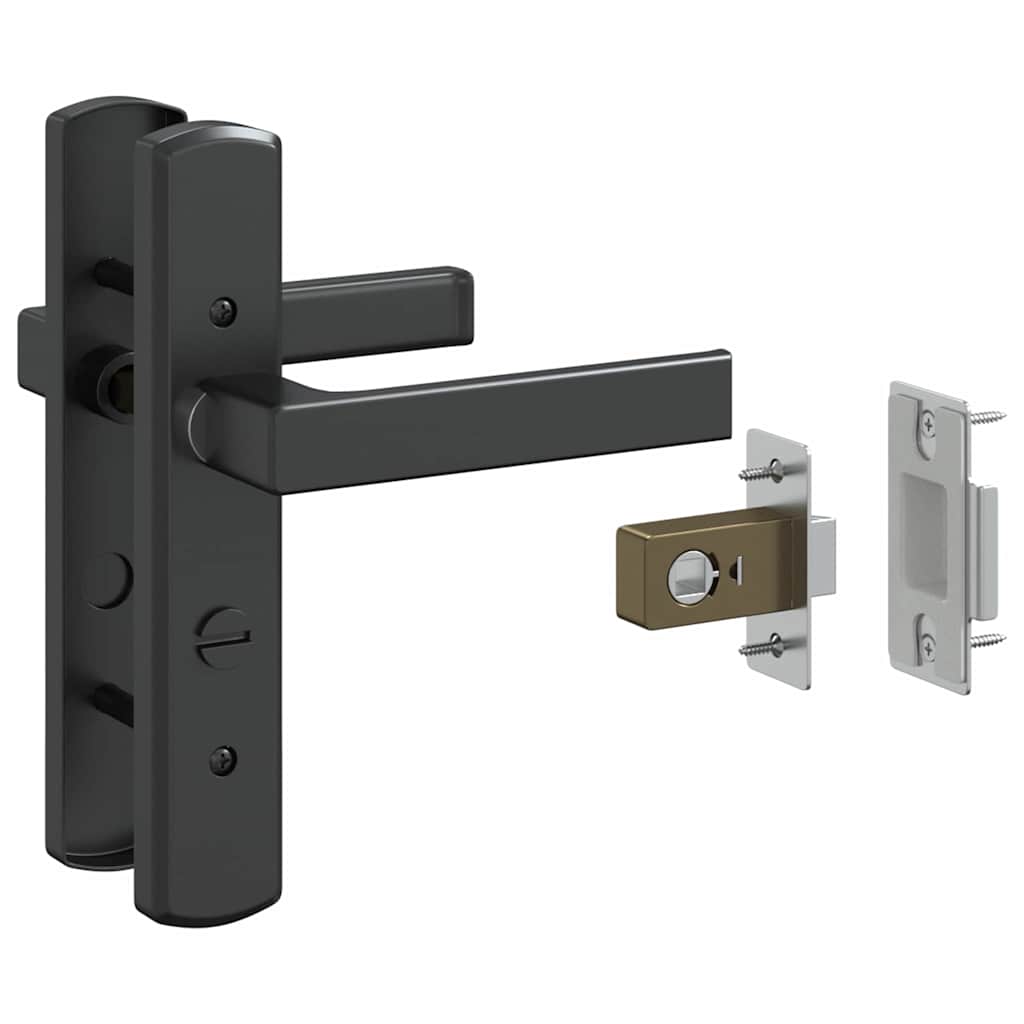 Glass Door Striped Black 102.5 x 3.5 x 201.5 cm Aluminium