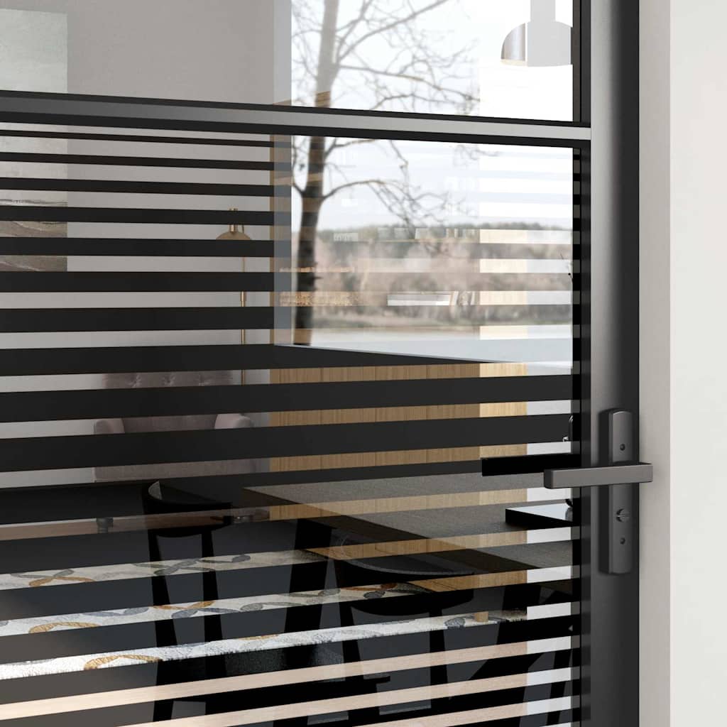 Glass Door Striped Black 102.5 x 3.5 x 201.5 cm Aluminium