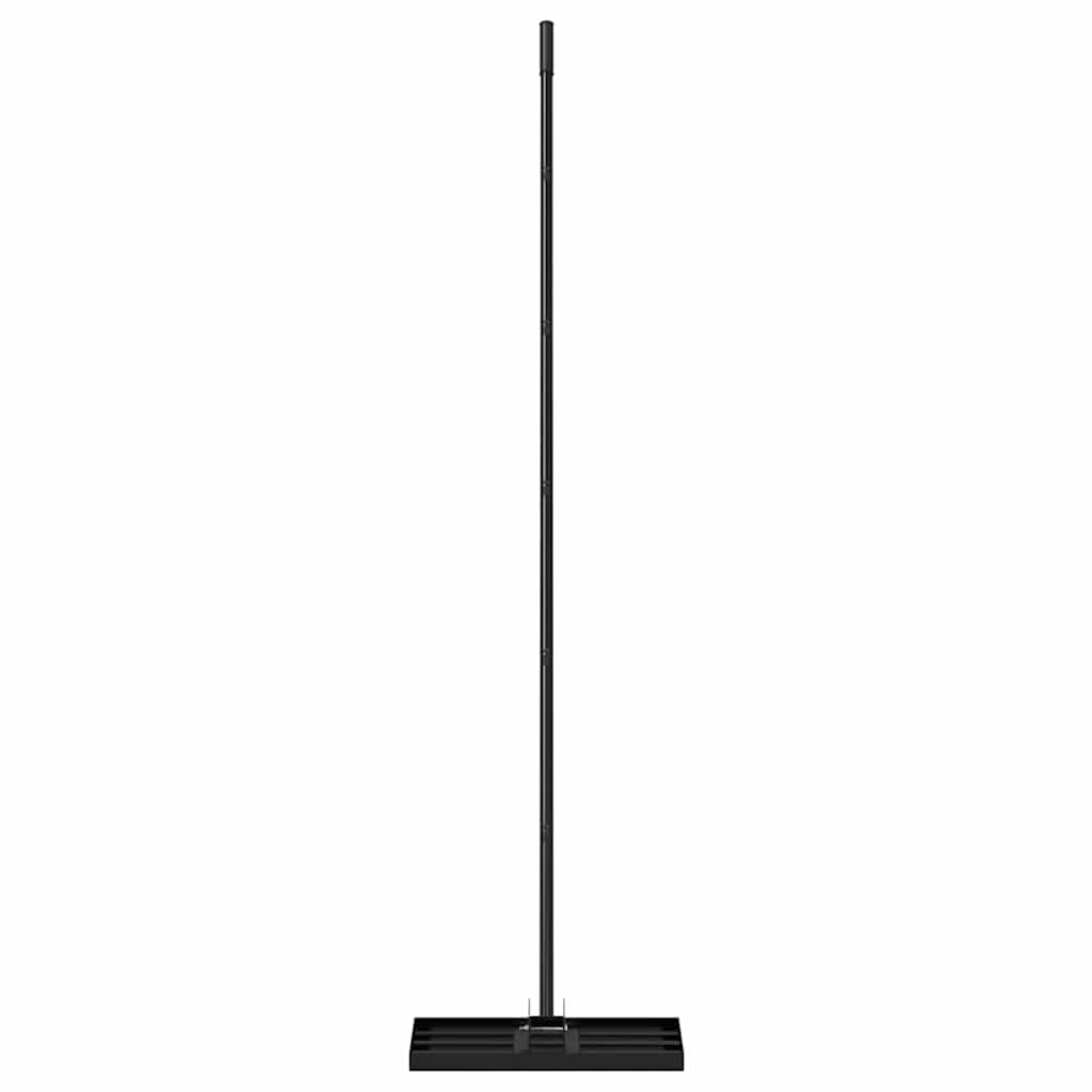 Garden Leveling Rake Black 45 x 25 x 200 cm Powder-Coated Steel