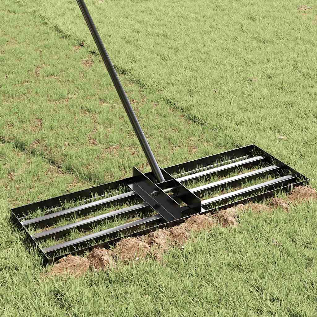 Garden Rake Replacement Head Black Powder-Coated Steel