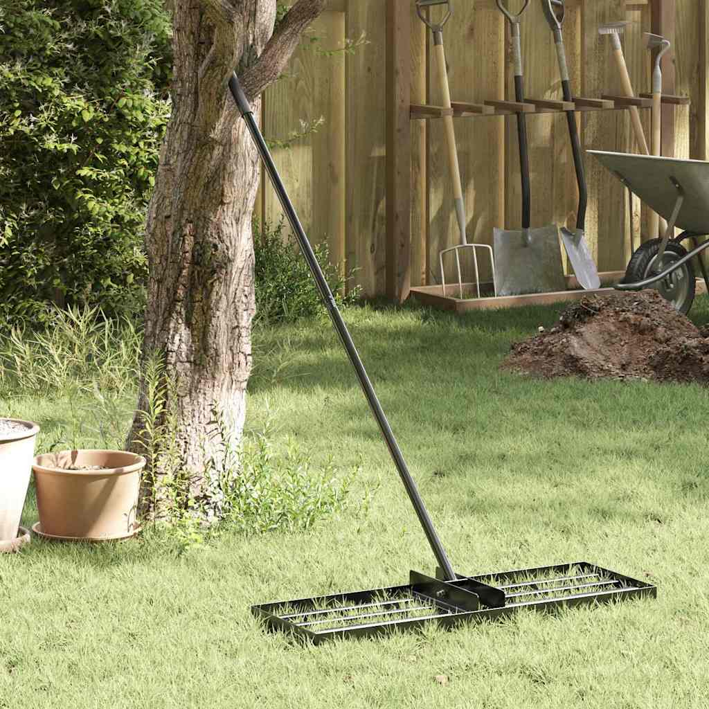 Garden Rake Replacement Head Black Powder-Coated Steel