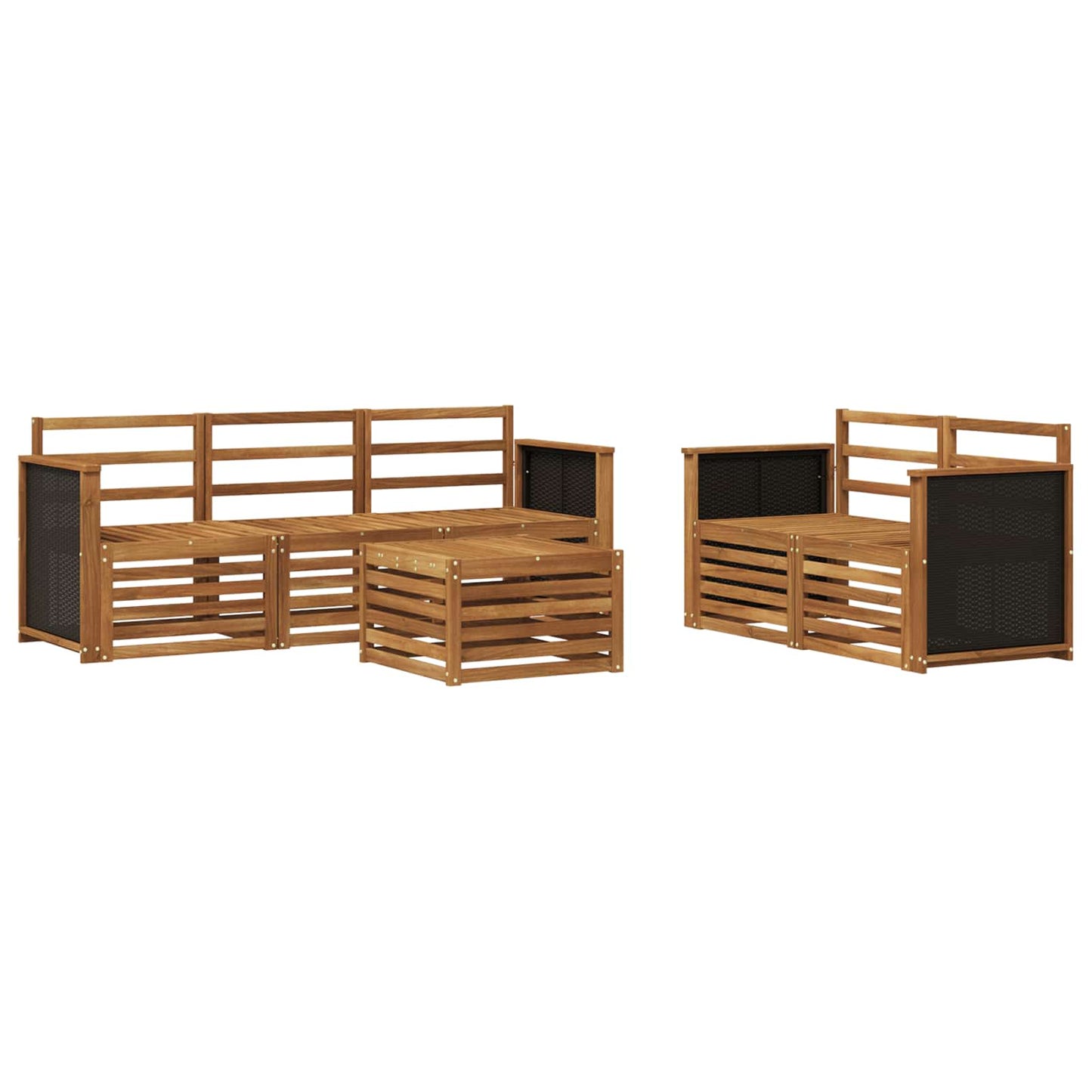Outdoor Sofa Set 6 pcs Natural Solid Acacia Wood