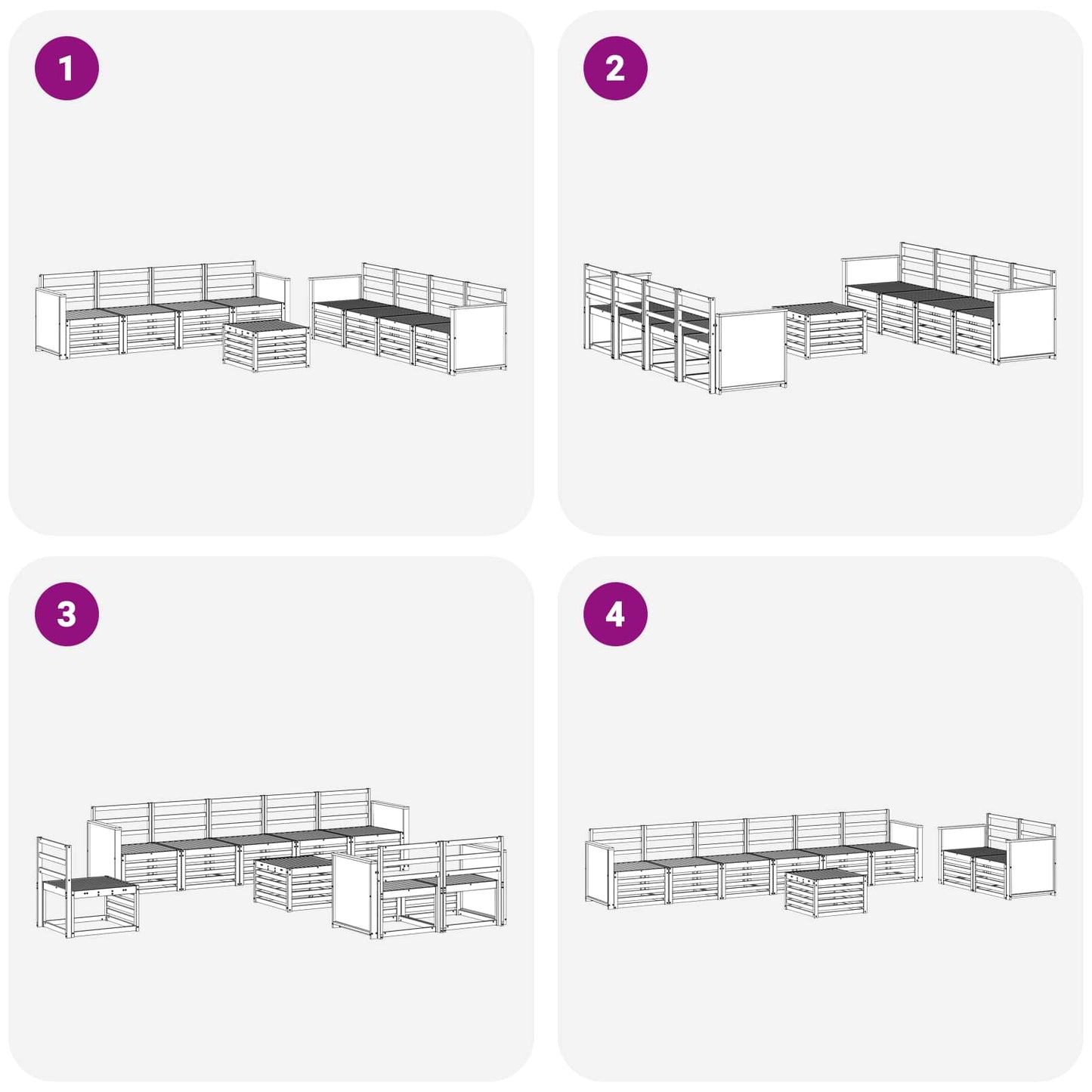 Outdoor Sofa Set 9 pcs Natural