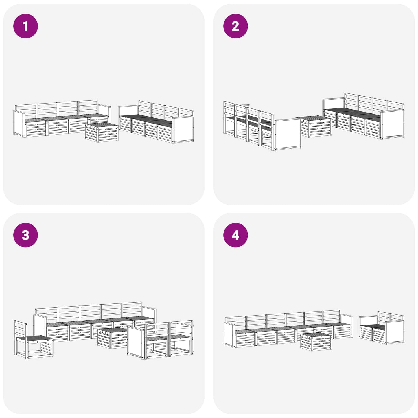 Outdoor Sofa Set 9 pcs Natural