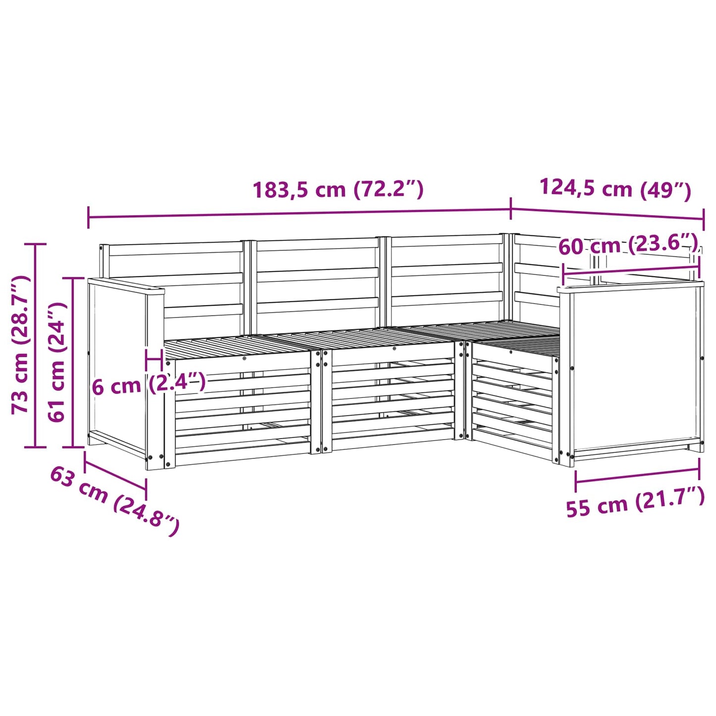 Outdoor Sofa Set 4 pcs Polyester