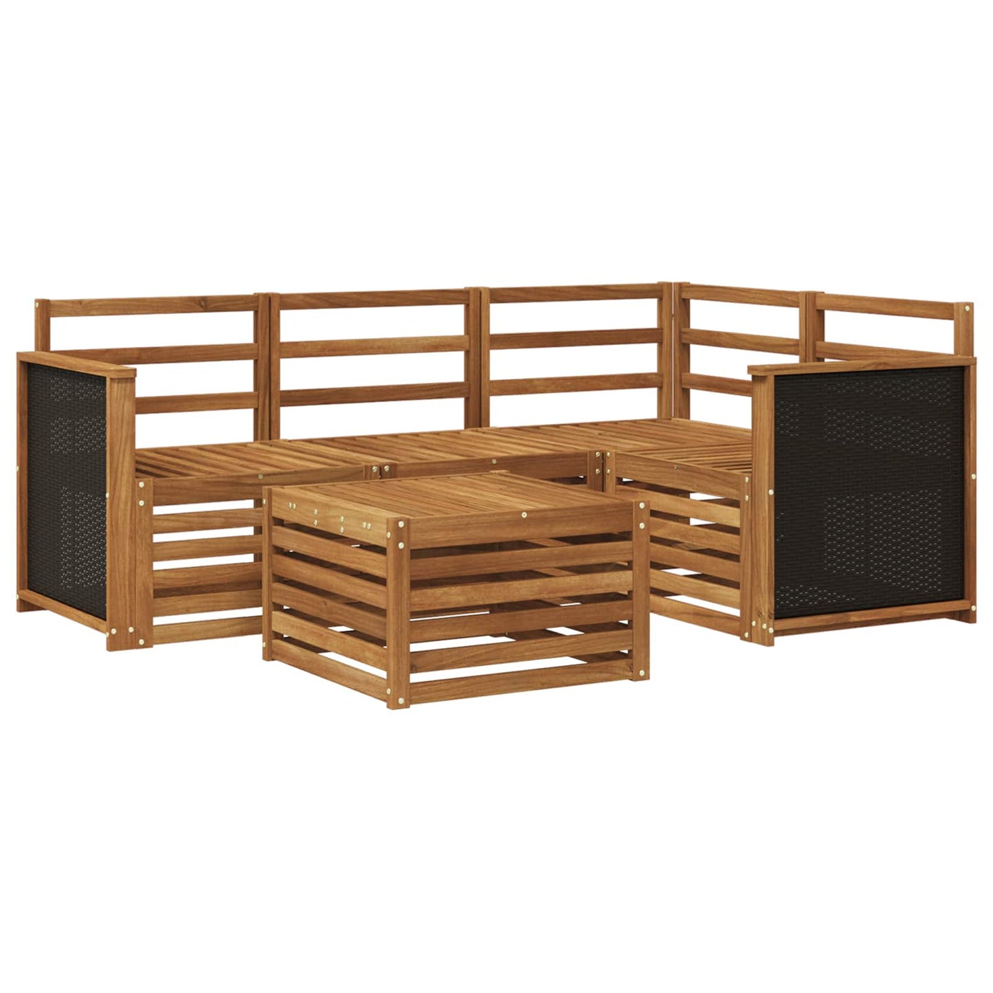 Outdoor Sofa Set 5 pcs Natural Polyester