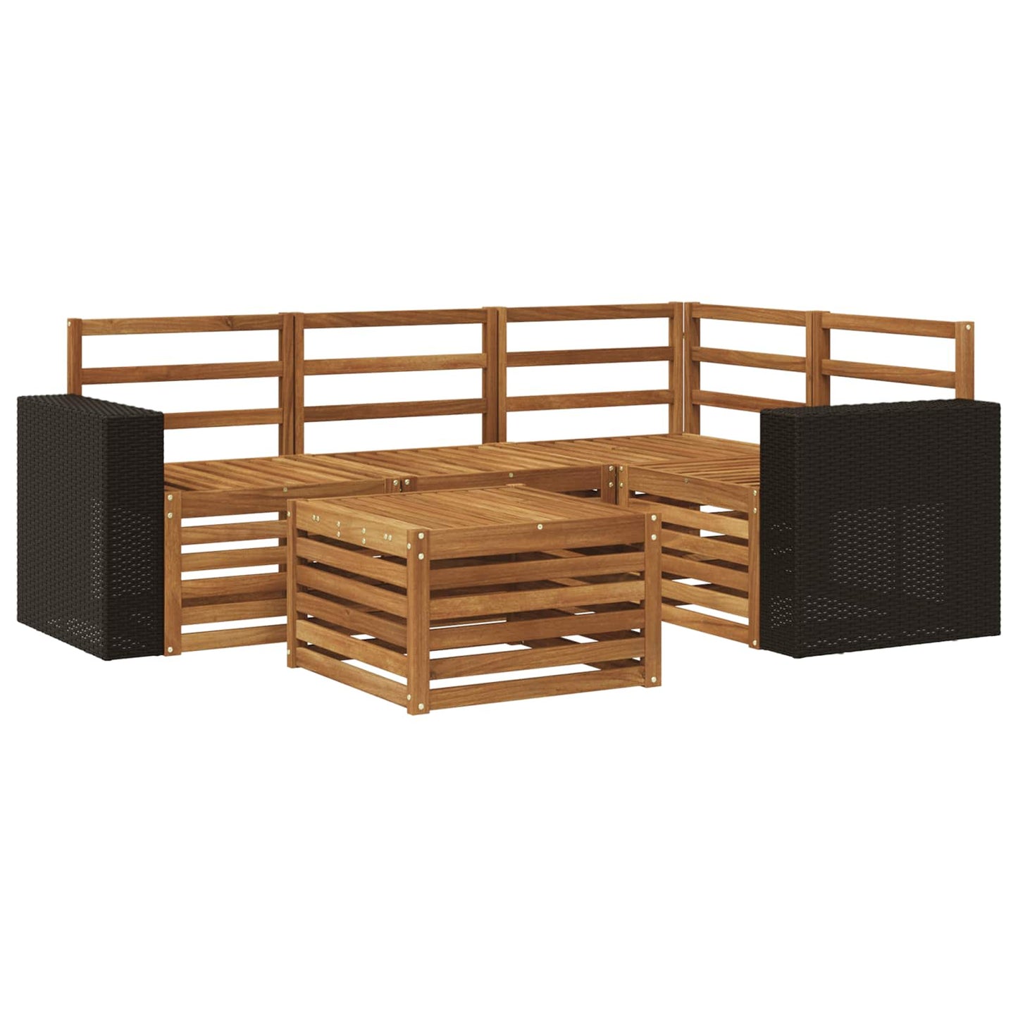 Outdoor Sofa Set 5 pcs Natural Polyester