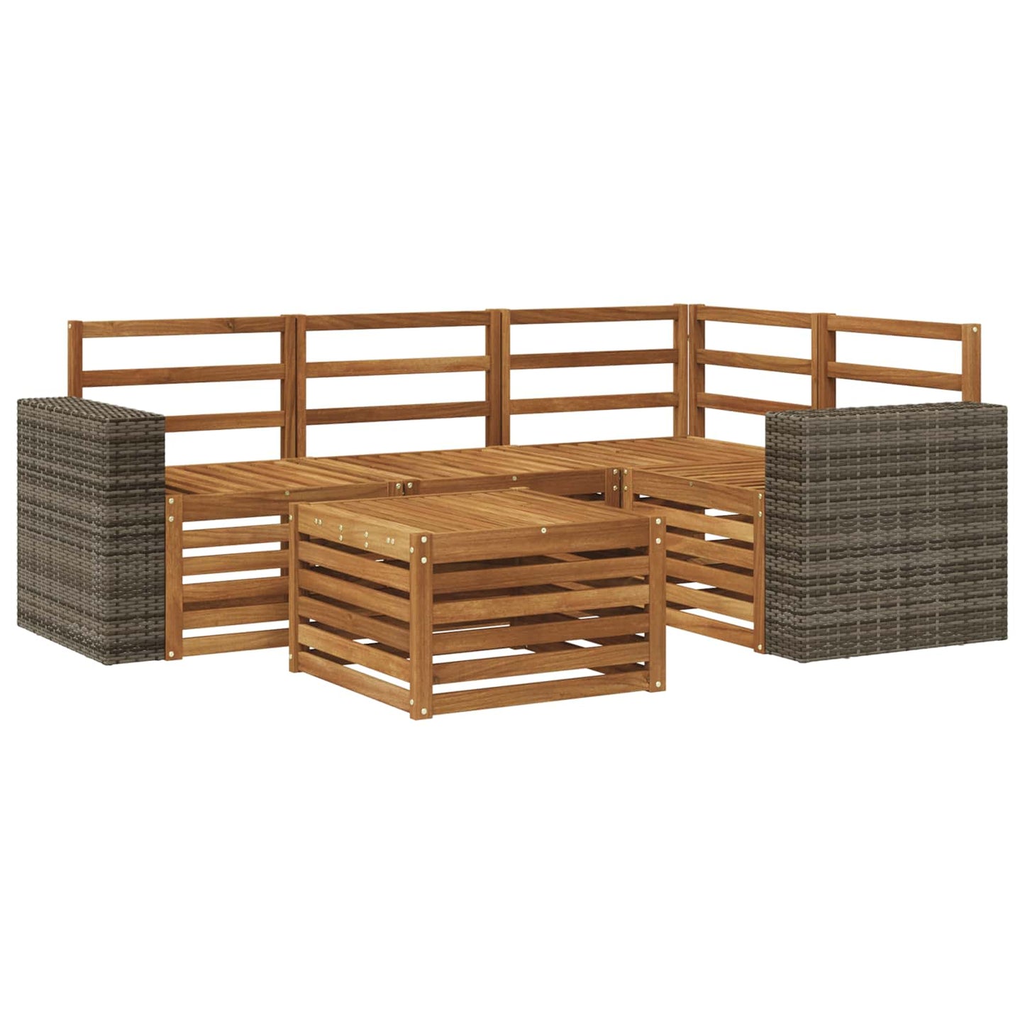Outdoor Sofa Set 5 pcs Natural Polyester
