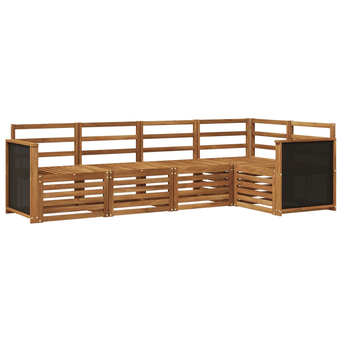 Outdoor Sofa Set 4 pcs Natural Solid Acacia Wood