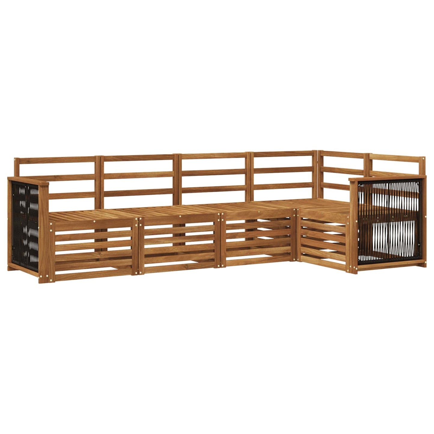Outdoor Sofa Set 4 pcs Natural Solid Acacia Wood