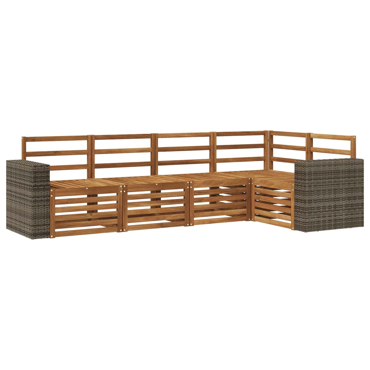 Outdoor Sofa Set 5 pcs Natural Polyester