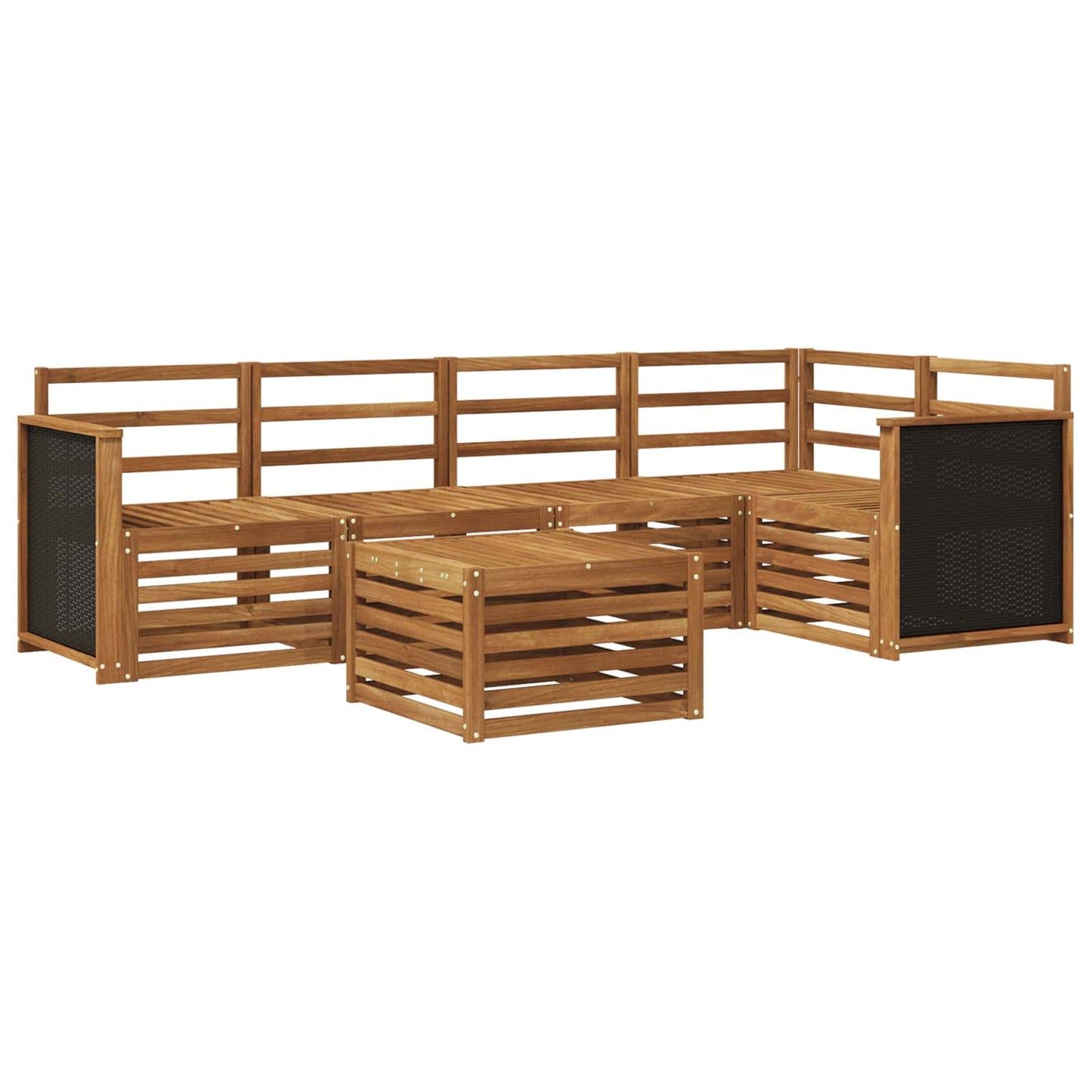 Outdoor Sofa Set 5 pcs Natural Solid Acacia Wood