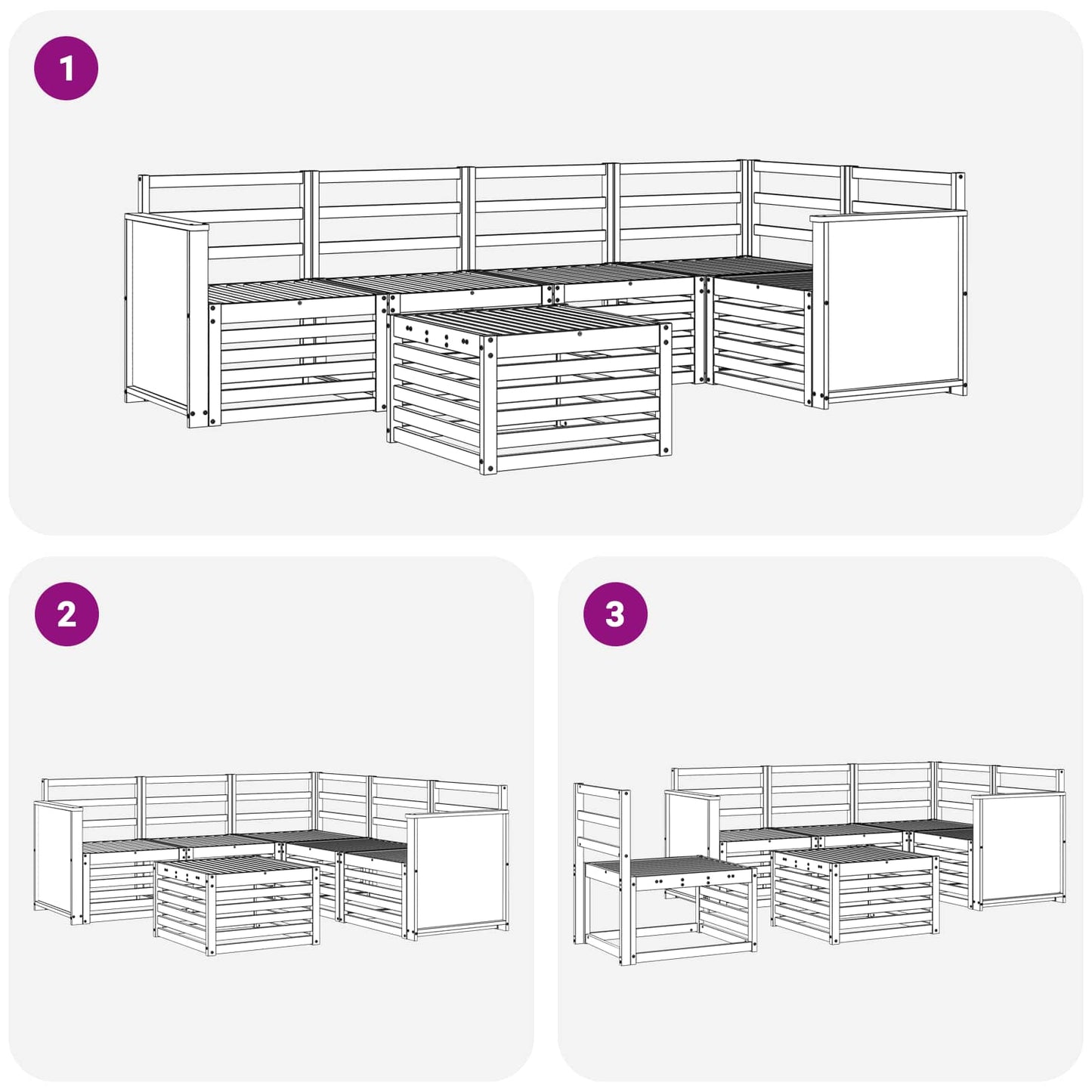 Outdoor Sofa Set 5 pcs Natural Solid Acacia Wood