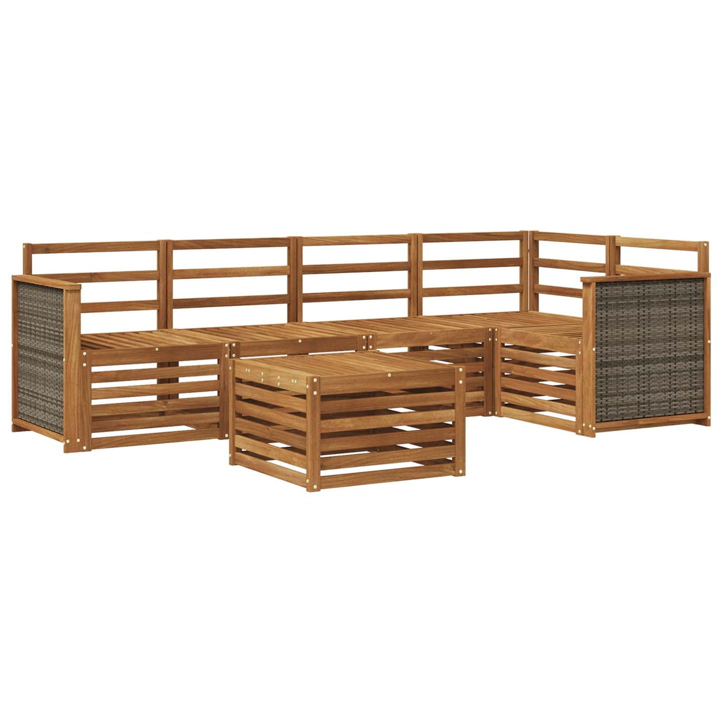 Outdoor Sofa Set 5 pcs Natural Solid Acacia Wood