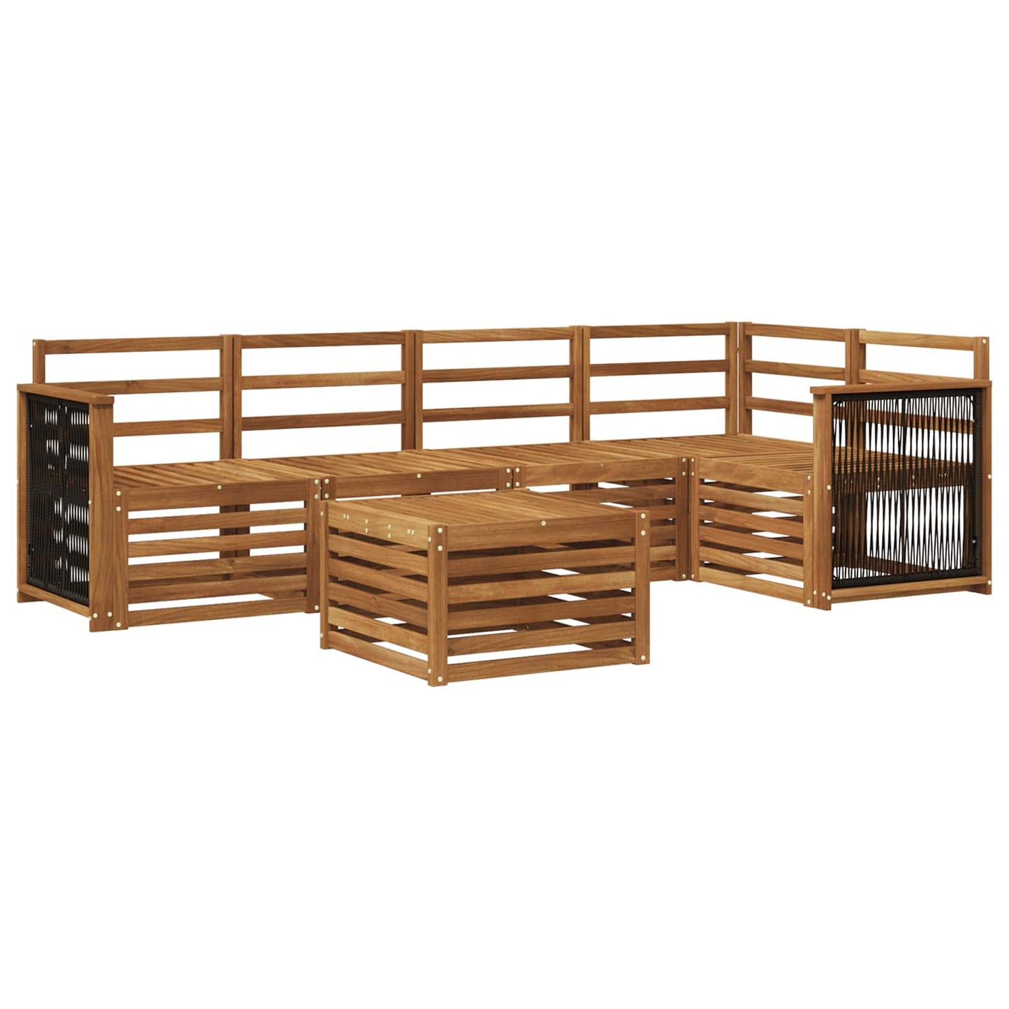 Outdoor Sofa Set 5 pcs Natural Solid Acacia Wood