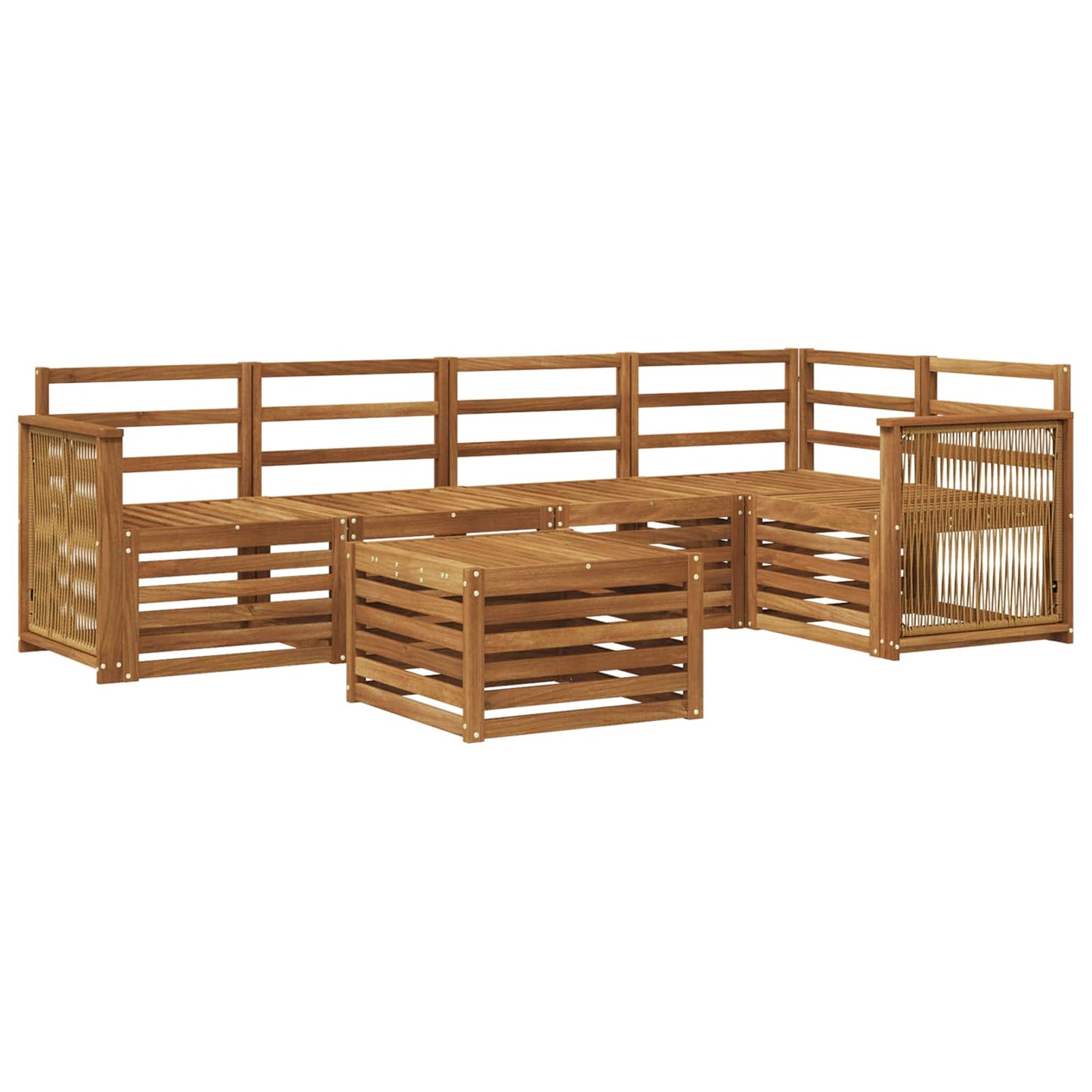 Outdoor Sofa Set 5 pcs Natural Solid Acacia Wood