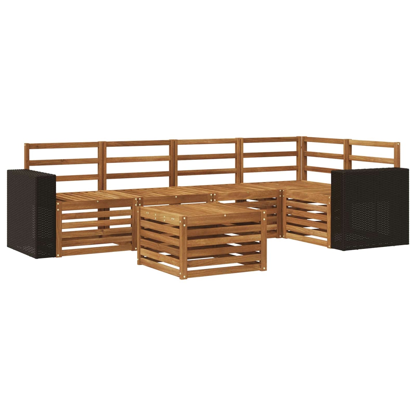 Outdoor Sofa Set 6 pcs Natural Polyester