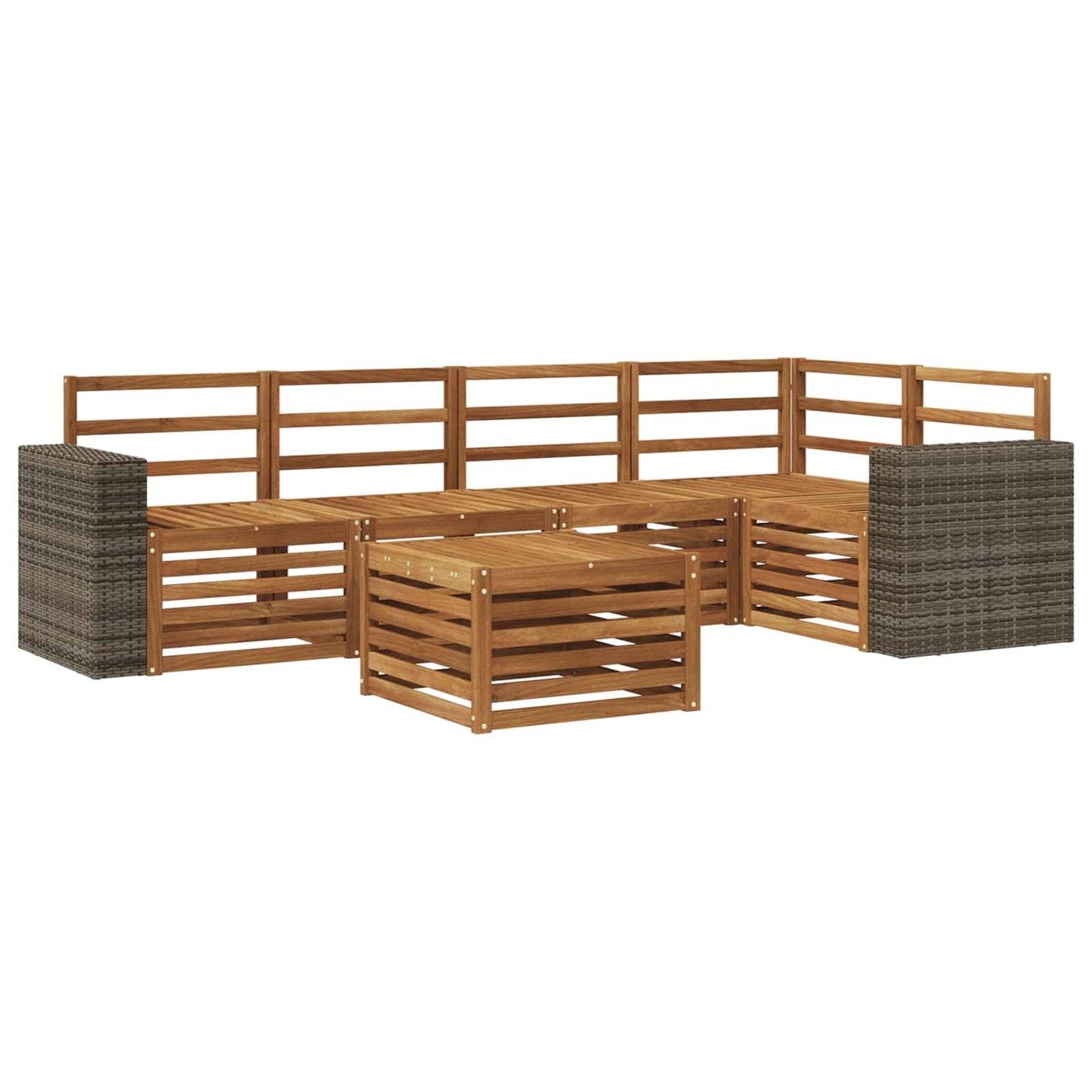 Outdoor Sofa Set 6 pcs Natural Polyester