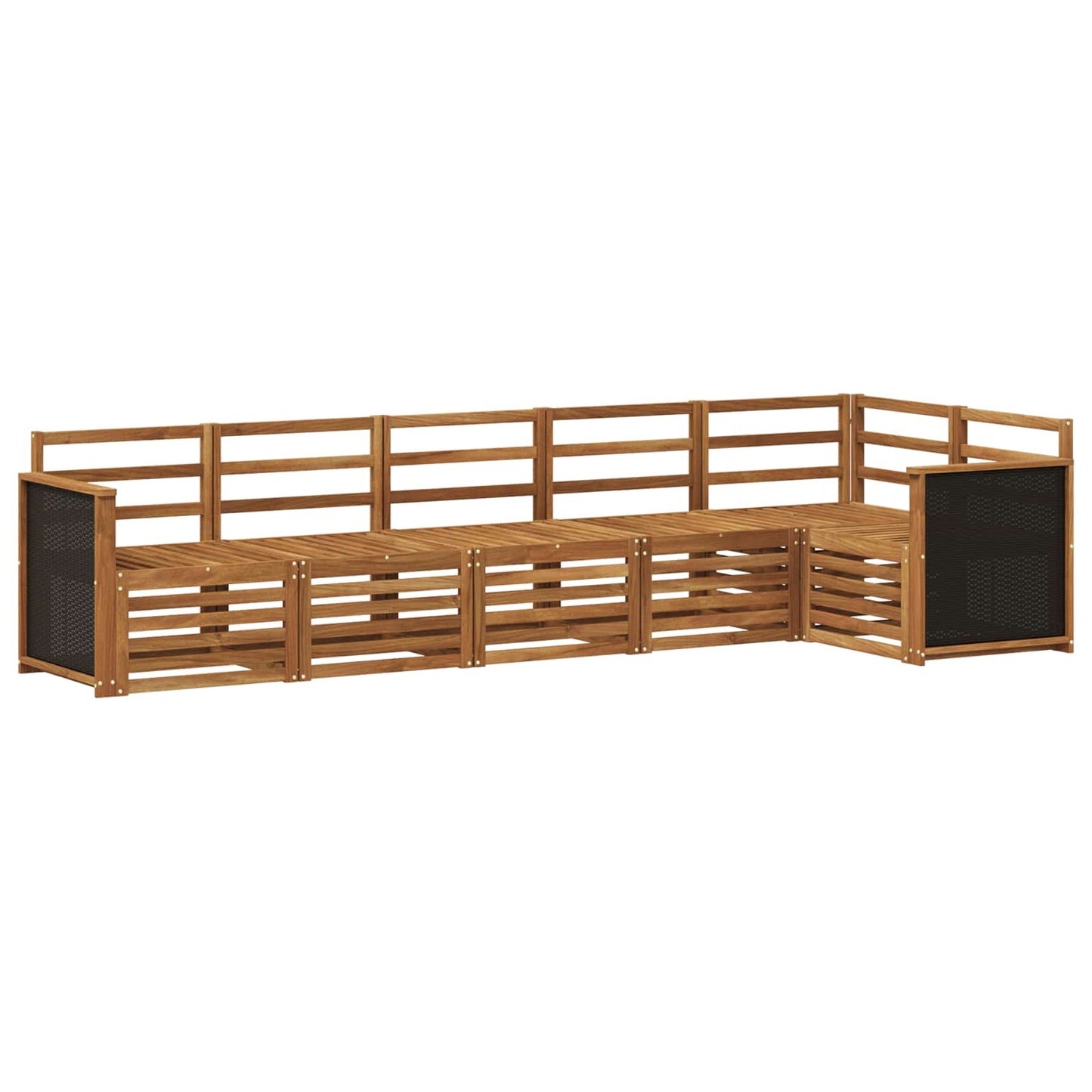 Outdoor Sofa Set 5 pcs Natural Solid Acacia Wood