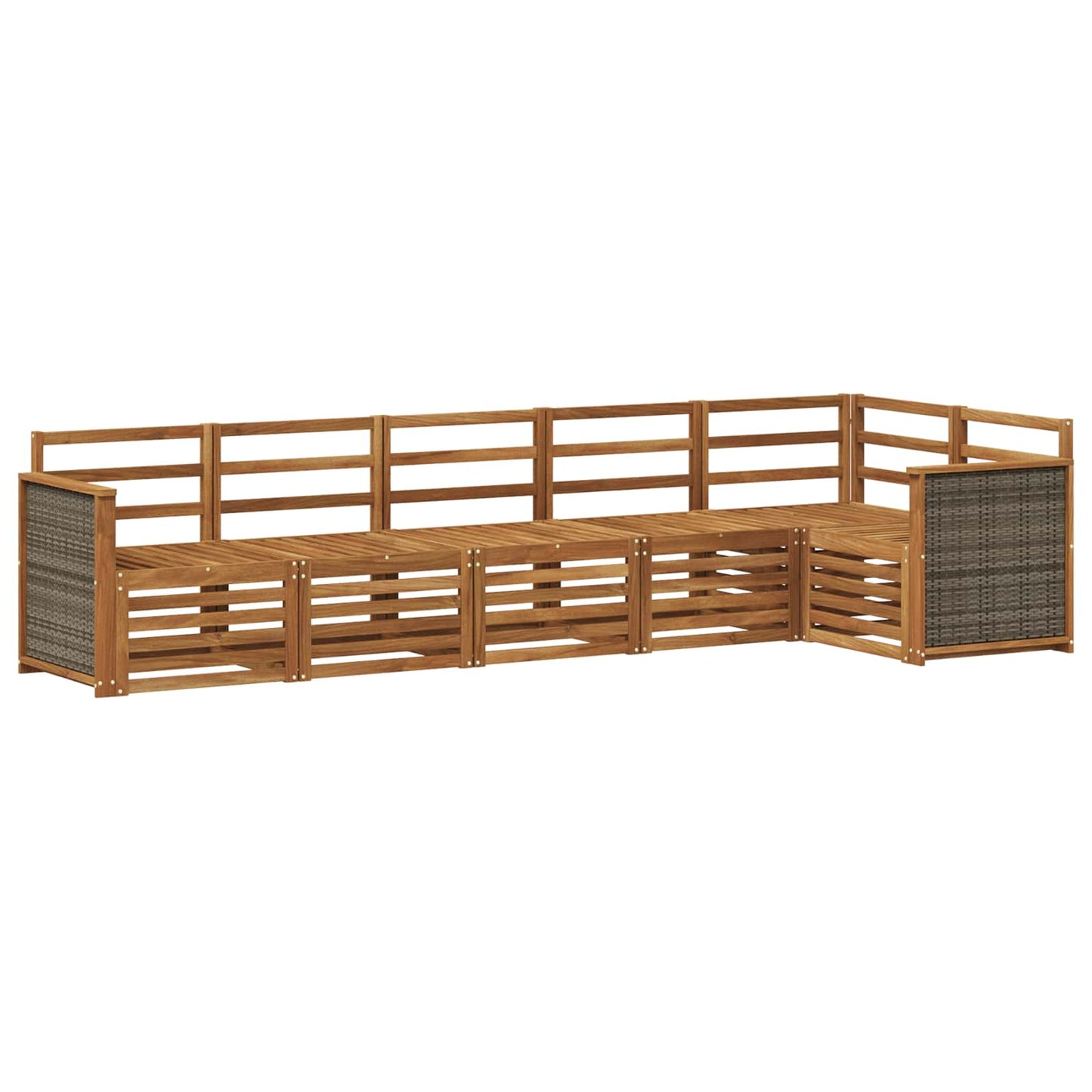 Outdoor Sofa Set 5 pcs Natural Solid Acacia Wood