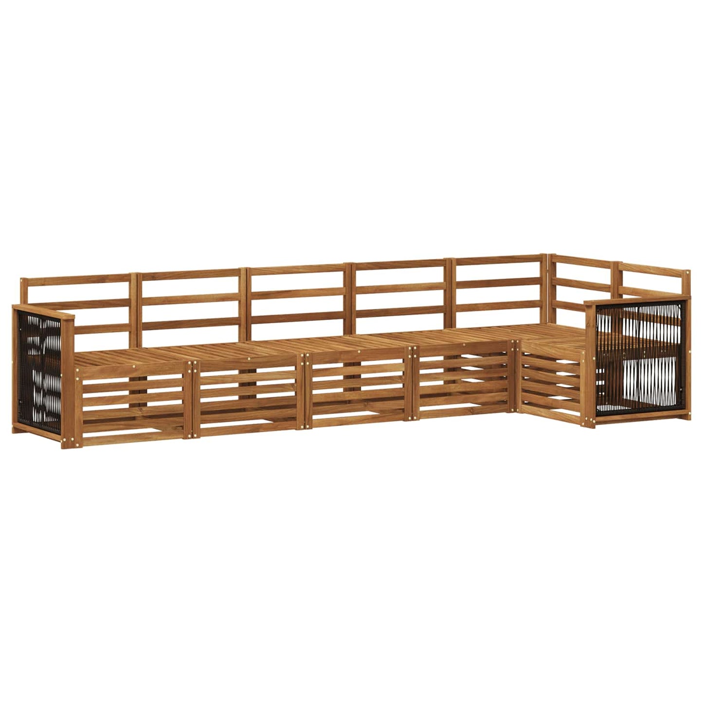 Outdoor Sofa Set 5 pcs Natural Solid Acacia Wood