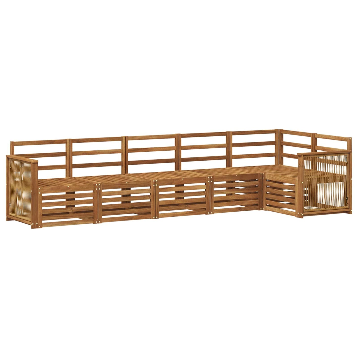 Outdoor Sofa Set 5 pcs Natural Solid Acacia Wood