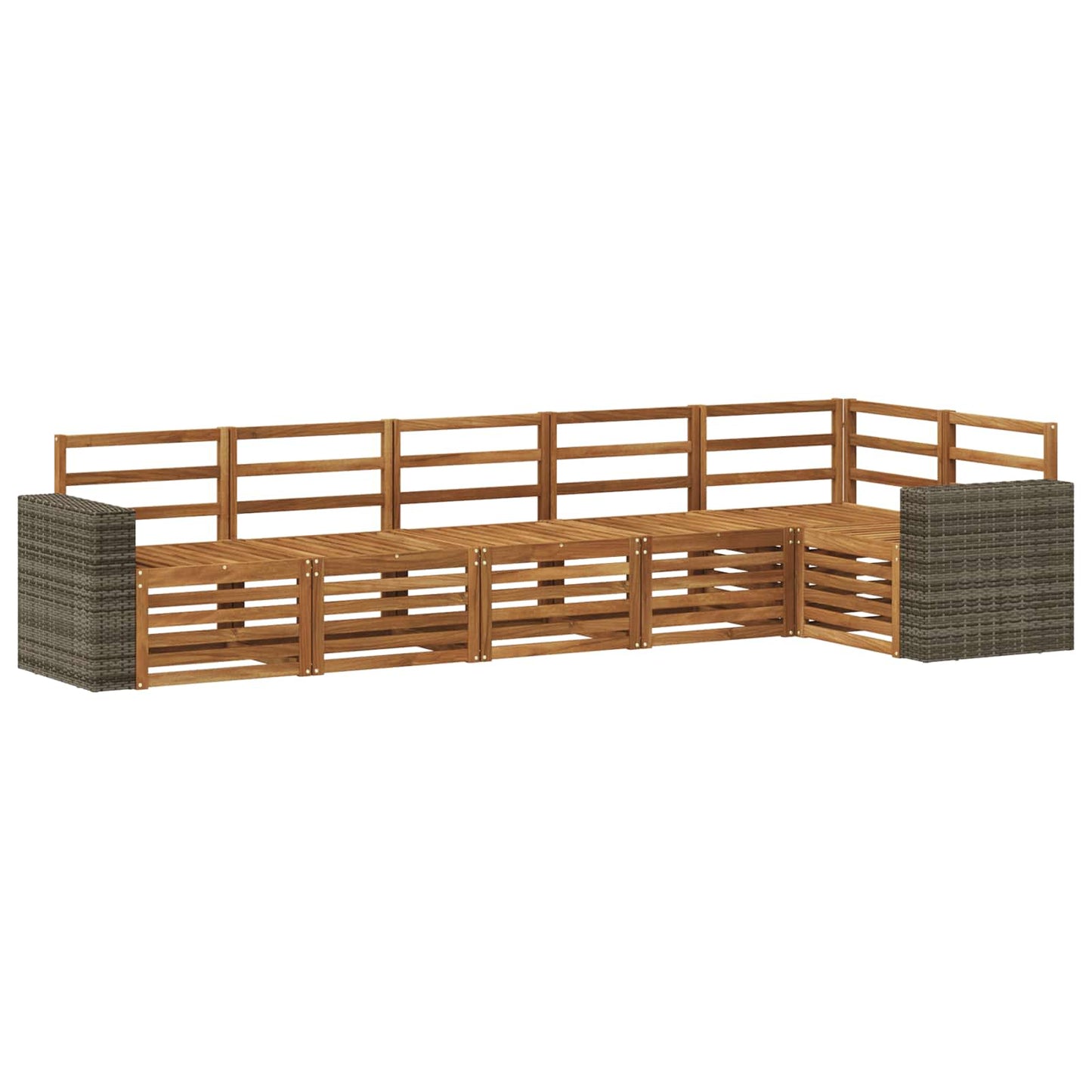 Outdoor Sofa Set 6 pcs Natural Polyester
