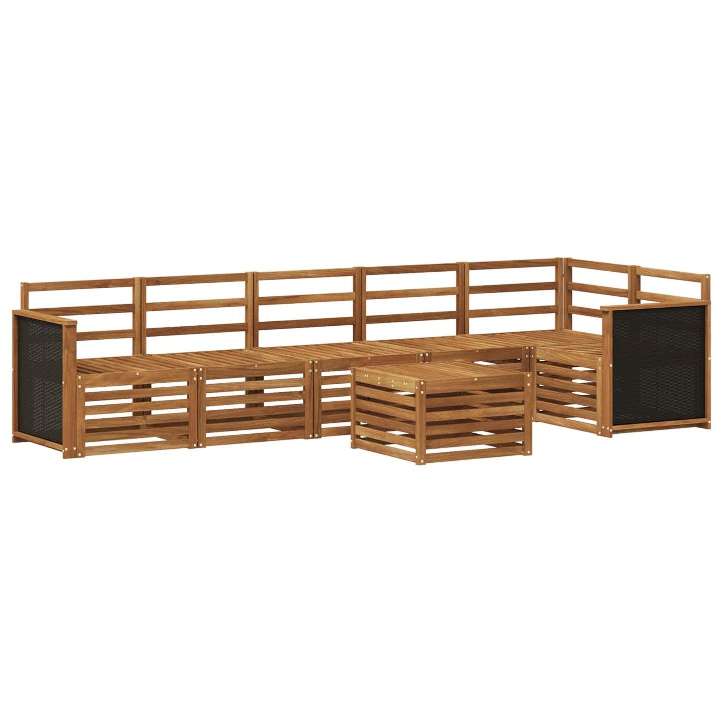 Outdoor Sofa Set 6 pcs Natural Solid Acacia Wood