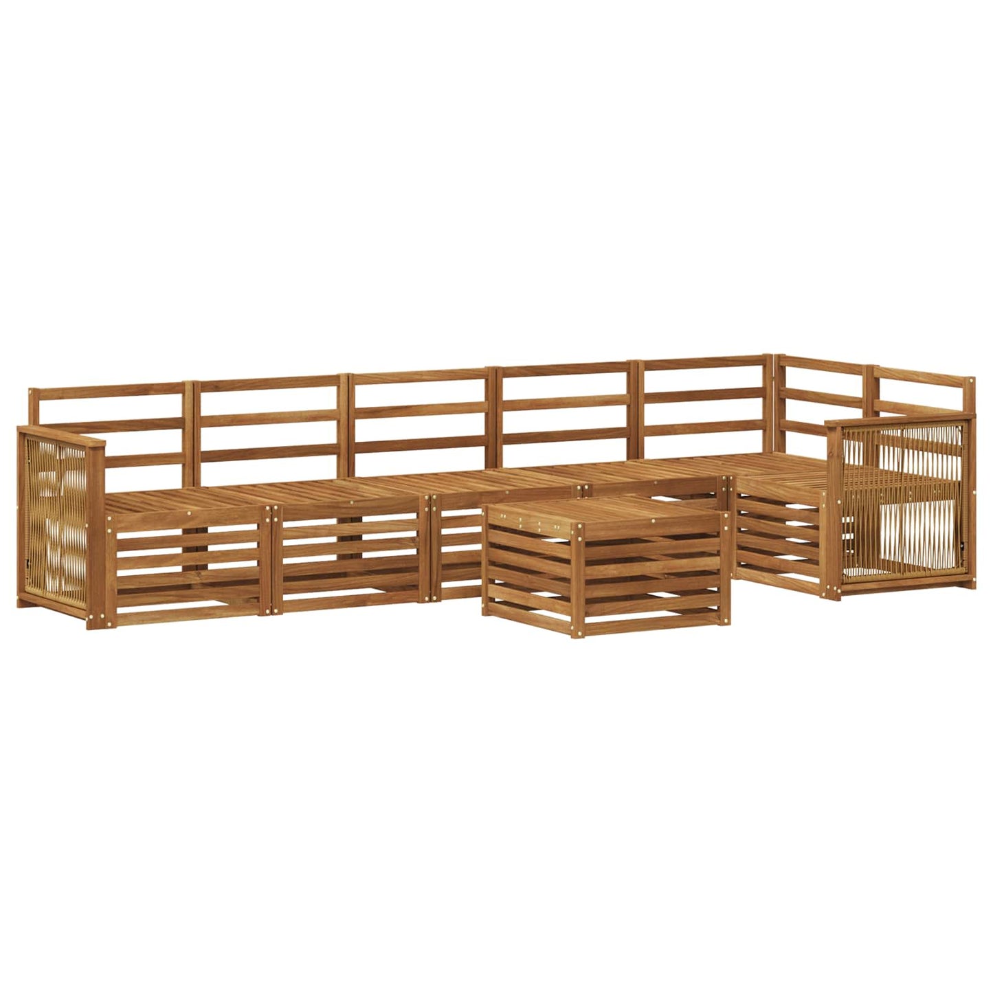 Outdoor Sofa Set 6 pcs Natural Solid Acacia Wood