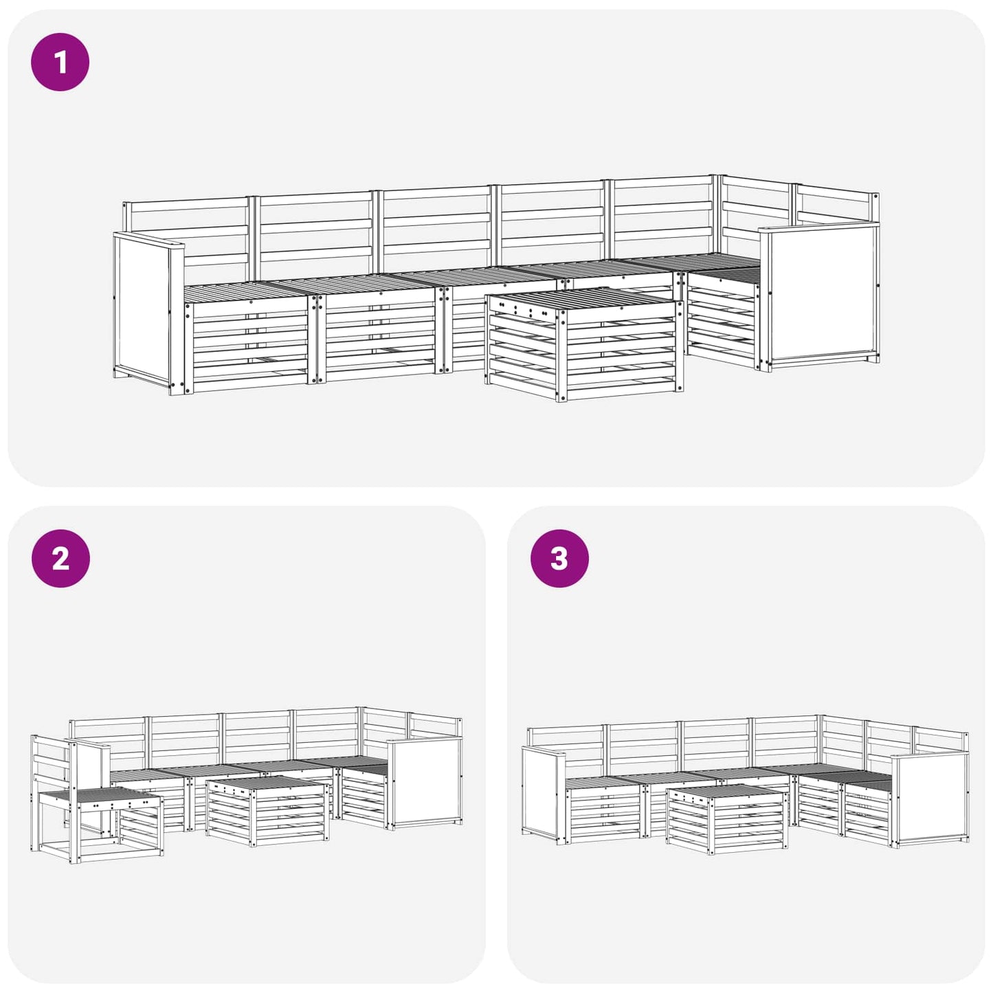 Outdoor Sofa Set 6 pcs Natural Solid Acacia Wood