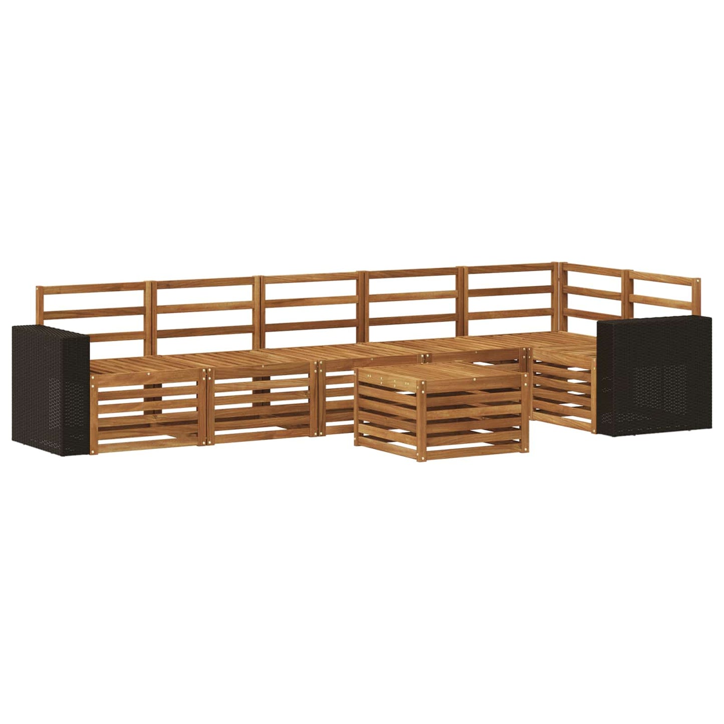 Outdoor Sofa Set 7 pcs Natural Polyester
