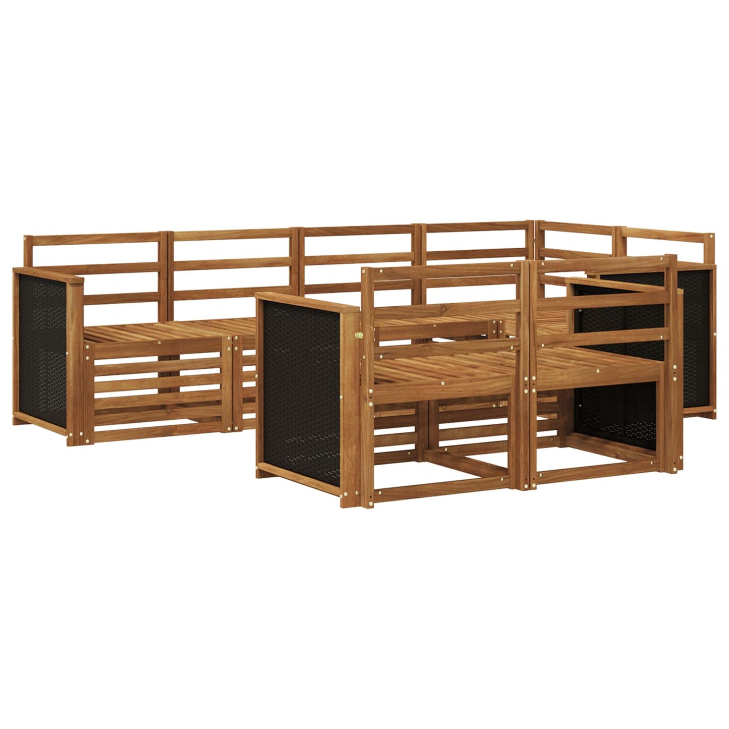 Outdoor Sofa Set 6 pcs Natural Solid Acacia Wood