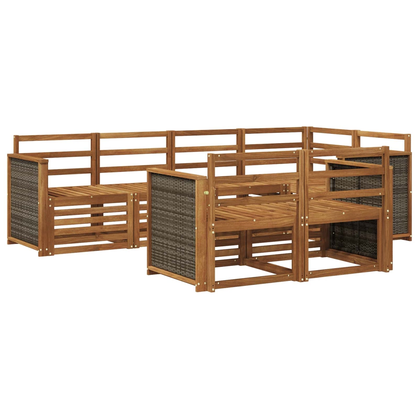 Outdoor Sofa Set 6 pcs Natural Solid Acacia Wood