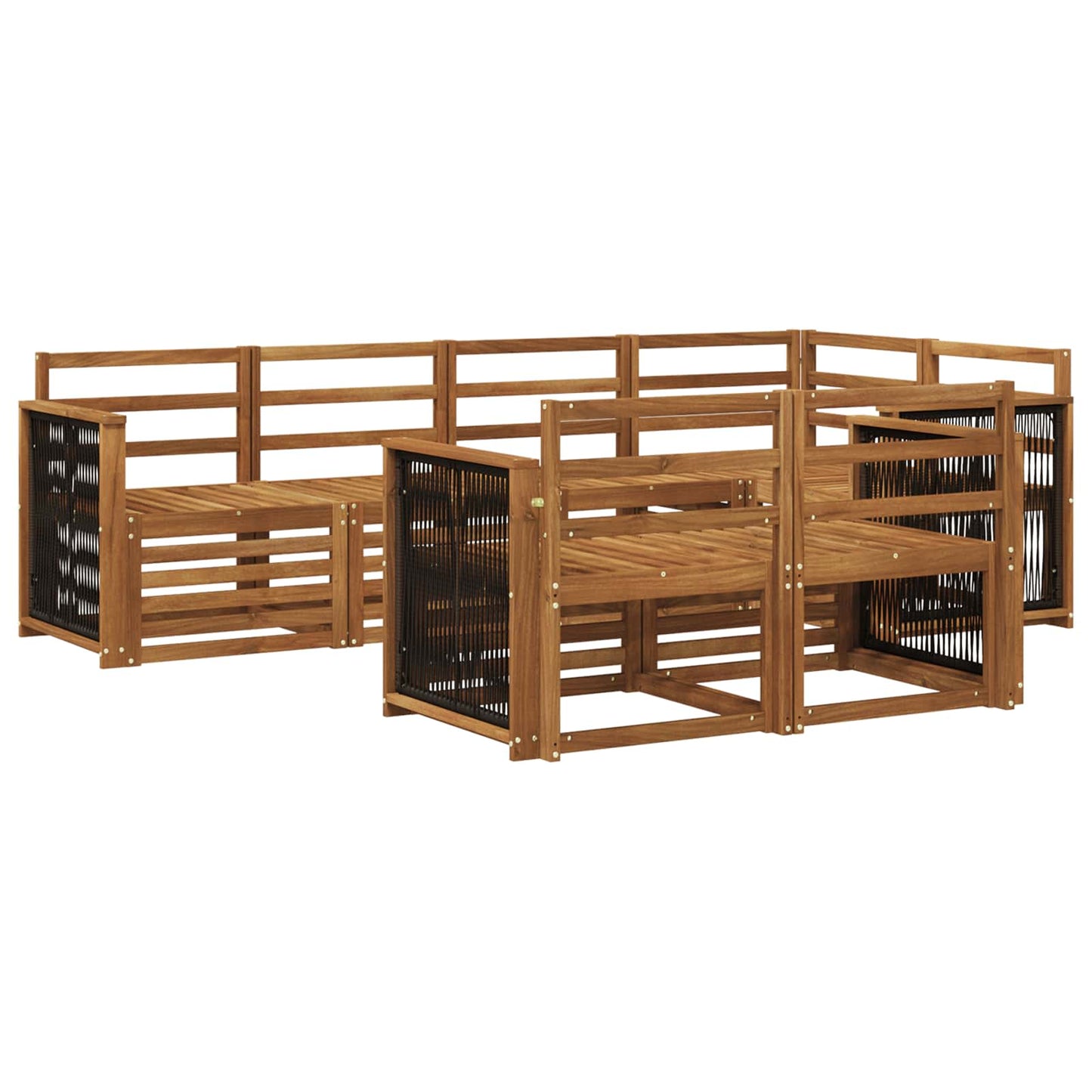 Outdoor Sofa Set 6 pcs Natural Solid Acacia Wood