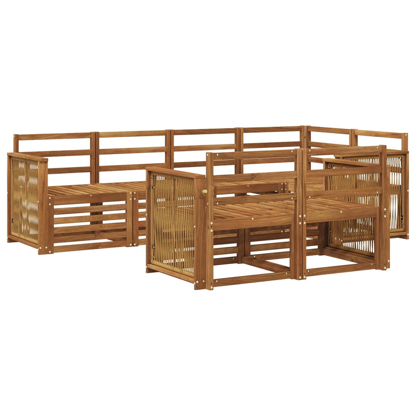 Outdoor Sofa Set 6 pcs Natural Solid Acacia Wood